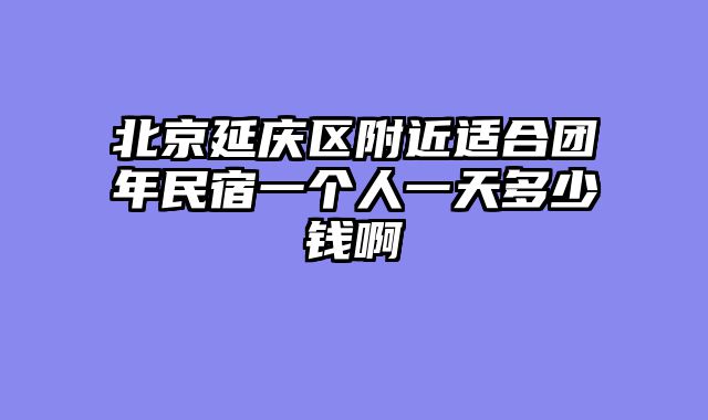 北京延庆区附近适合团年民宿一个人一天多少钱啊