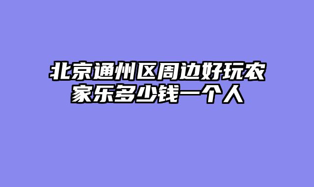 北京通州区周边好玩农家乐多少钱一个人