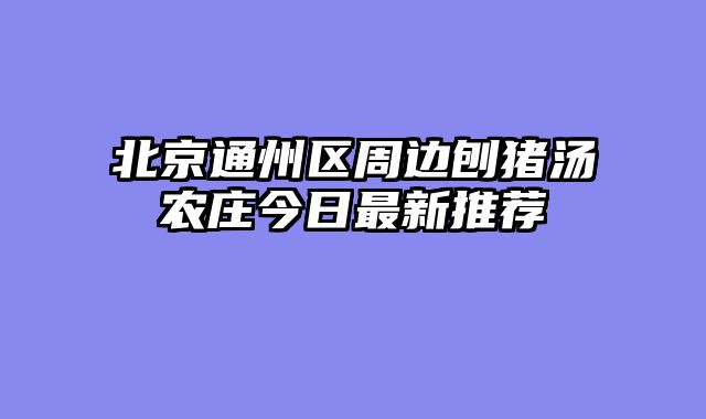 北京通州区周边刨猪汤农庄今日最新推荐