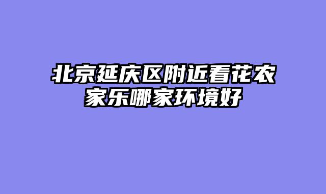北京延庆区附近看花农家乐哪家环境好