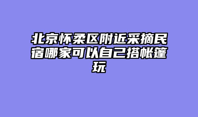 北京怀柔区附近采摘民宿哪家可以自己搭帐篷玩