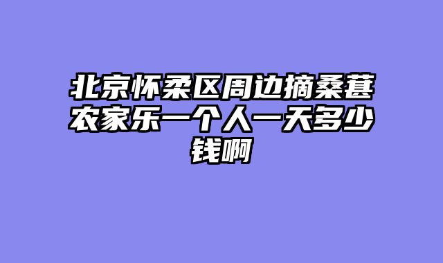 北京怀柔区周边摘桑葚农家乐一个人一天多少钱啊