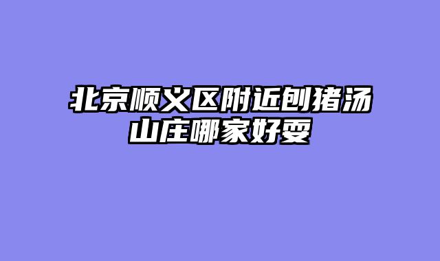 北京顺义区附近刨猪汤山庄哪家好耍