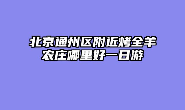 北京通州区附近烤全羊农庄哪里好一日游