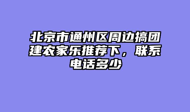 北京市通州区周边搞团建农家乐推荐下,联系电话多少