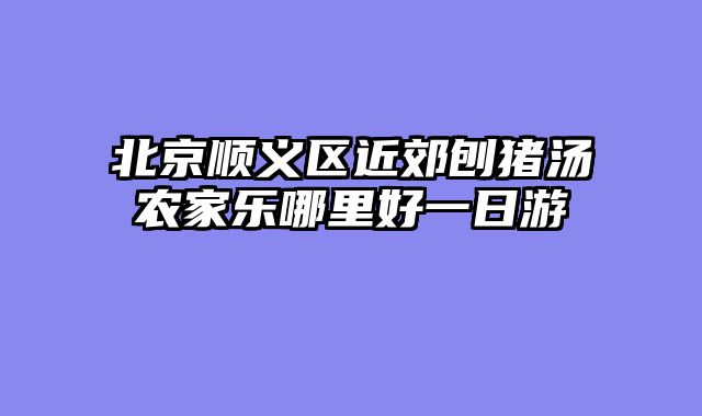 北京顺义区近郊刨猪汤农家乐哪里好一日游