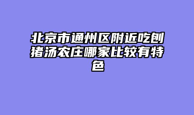北京市通州区附近吃刨猪汤农庄哪家比较有特色