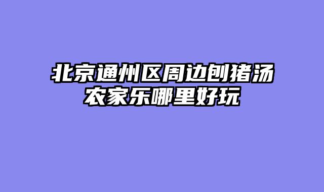 北京通州区周边刨猪汤农家乐哪里好玩