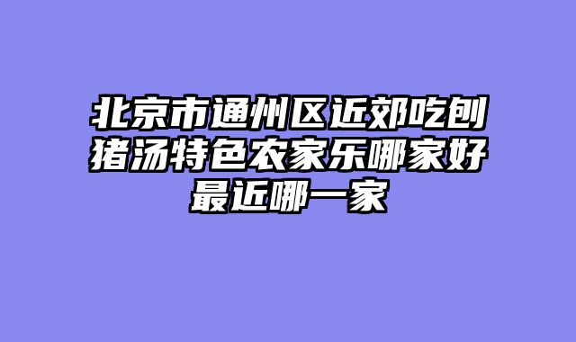 北京市通州区近郊吃刨猪汤特色农家乐哪家好最近哪一家