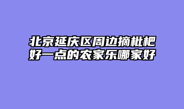 北京延庆区周边摘枇杷好一点的农家乐哪家好