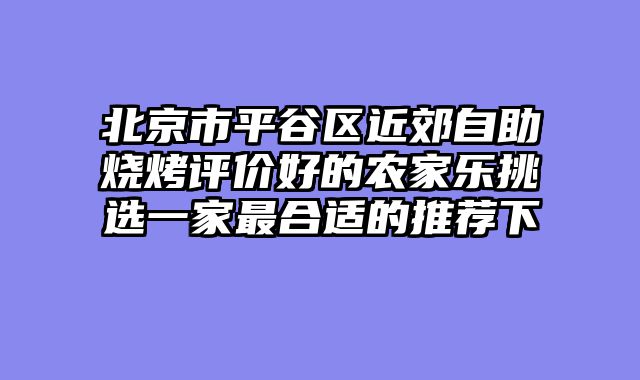 北京市平谷区近郊自助烧烤评价好的农家乐挑选一家最合适的推荐下