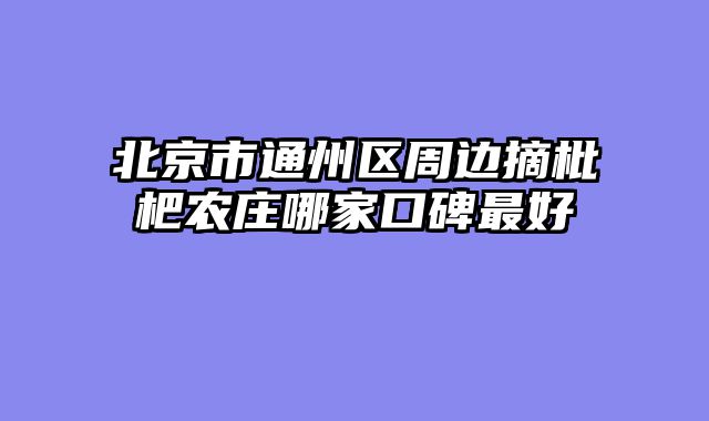 北京市通州区周边摘枇杷农庄哪家口碑最好