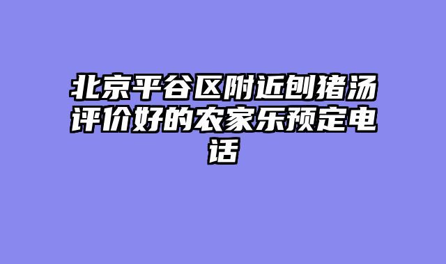 北京平谷区附近刨猪汤评价好的农家乐预定电话