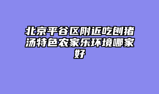 北京平谷区附近吃刨猪汤特色农家乐环境哪家好