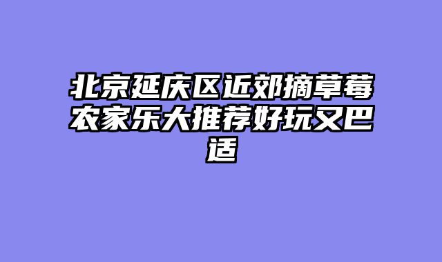 北京延庆区近郊摘草莓农家乐大推荐好玩又巴适