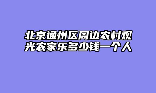北京通州区周边农村观光农家乐多少钱一个人