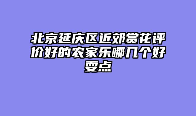北京延庆区近郊赏花评价好的农家乐哪几个好耍点