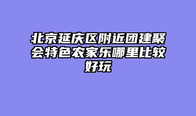 北京延庆区附近团建聚会特色农家乐哪里比较好玩