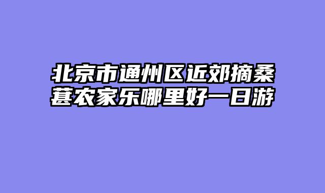 北京市通州区近郊摘桑葚农家乐哪里好一日游