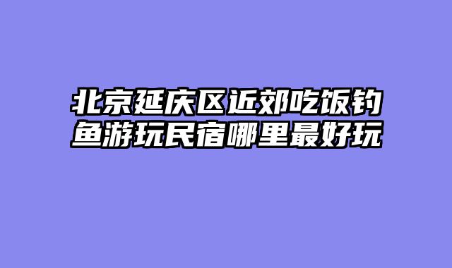 北京延庆区近郊吃饭钓鱼游玩民宿哪里最好玩