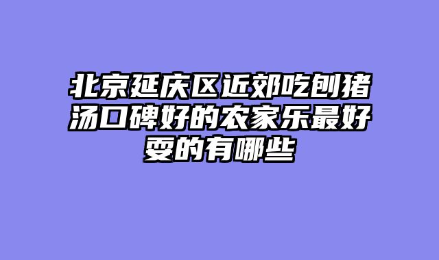 北京延庆区近郊吃刨猪汤口碑好的农家乐最好耍的有哪些