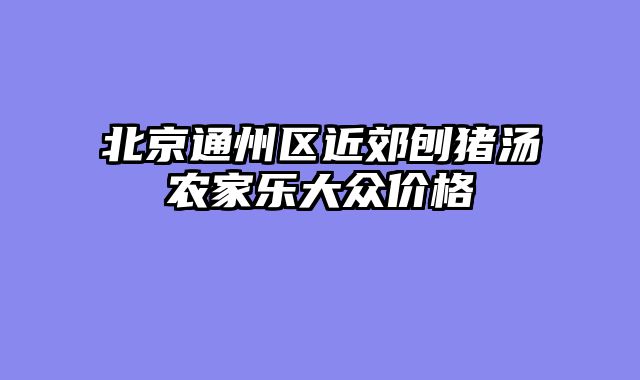 北京通州区近郊刨猪汤农家乐大众价格