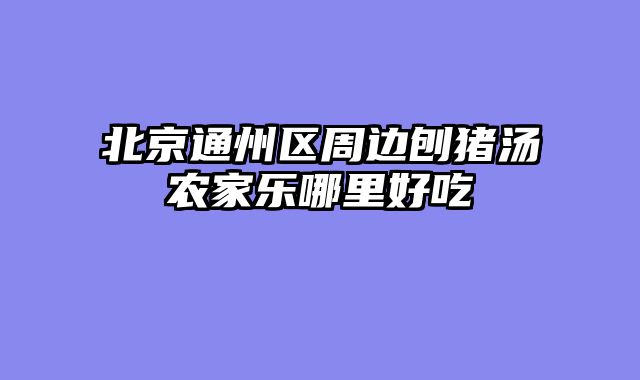 北京通州区周边刨猪汤农家乐哪里好吃