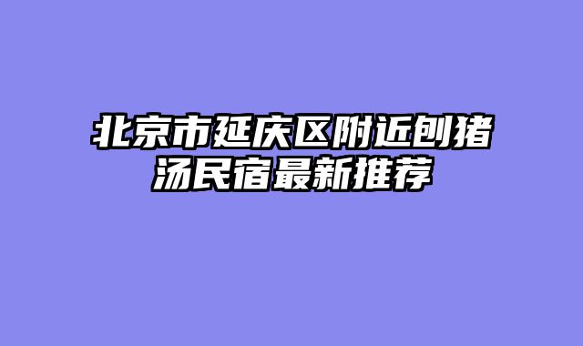 北京市延庆区附近刨猪汤民宿最新推荐