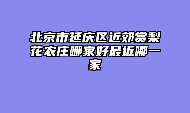 北京市延庆区近郊赏梨花农庄哪家好最近哪一家