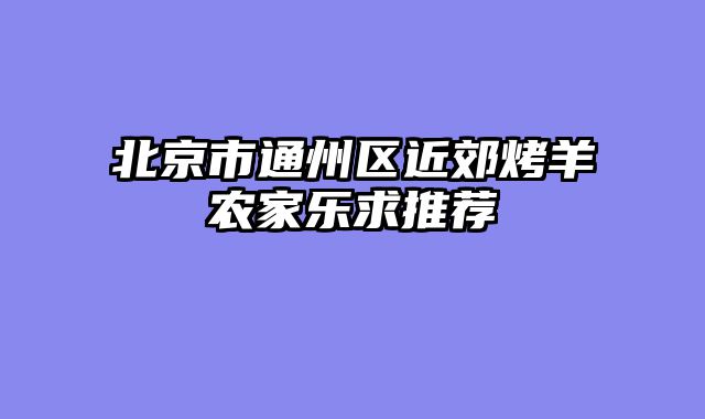 北京市通州区近郊烤羊农家乐求推荐