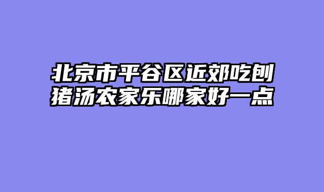 北京市平谷区近郊吃刨猪汤农家乐哪家好一点