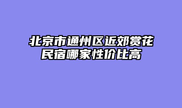 北京市通州区近郊赏花民宿哪家性价比高