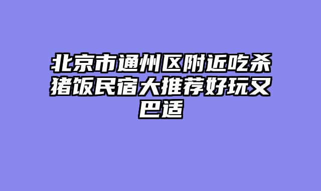 北京市通州区附近吃杀猪饭民宿大推荐好玩又巴适