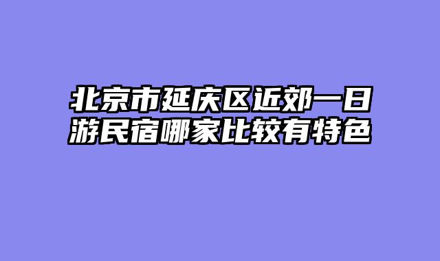 北京市延庆区近郊一日游民宿哪家比较有特色