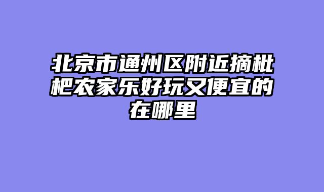 北京市通州区附近摘枇杷农家乐好玩又便宜的在哪里