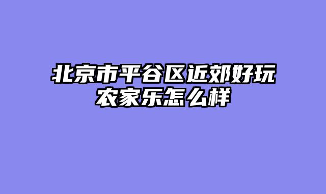 北京市平谷区近郊好玩农家乐怎么样