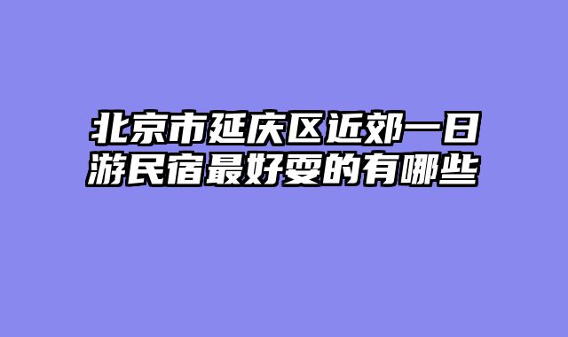 北京市延庆区近郊一日游民宿最好耍的有哪些
