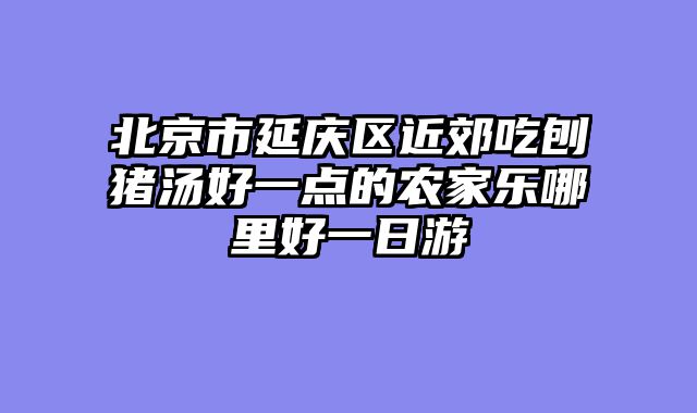 北京市延庆区近郊吃刨猪汤好一点的农家乐哪里好一日游