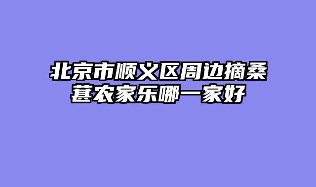 北京市顺义区周边摘桑葚农家乐哪一家好