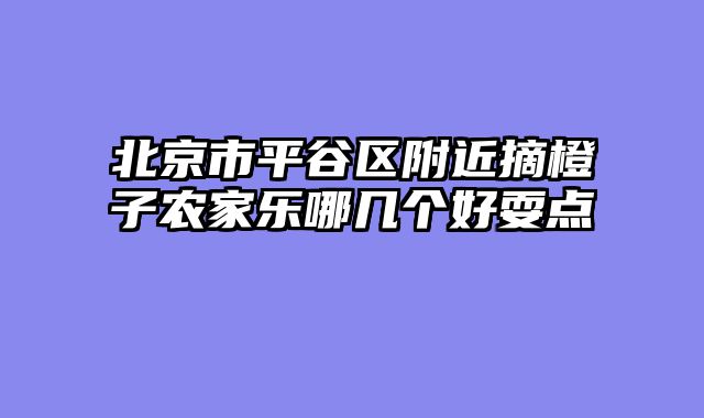 北京市平谷区附近摘橙子农家乐哪几个好耍点