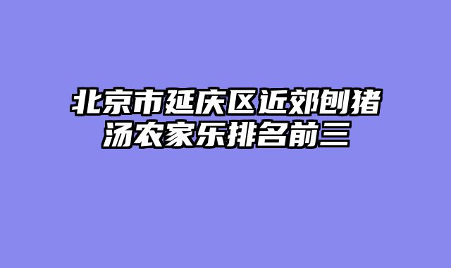 北京市延庆区近郊刨猪汤农家乐排名前三