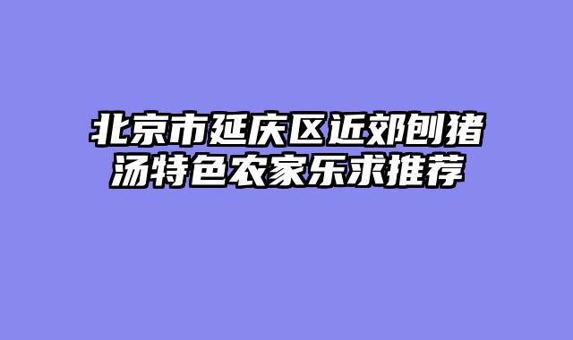 北京市延庆区近郊刨猪汤特色农家乐求推荐