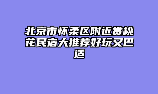 北京市怀柔区附近赏桃花民宿大推荐好玩又巴适