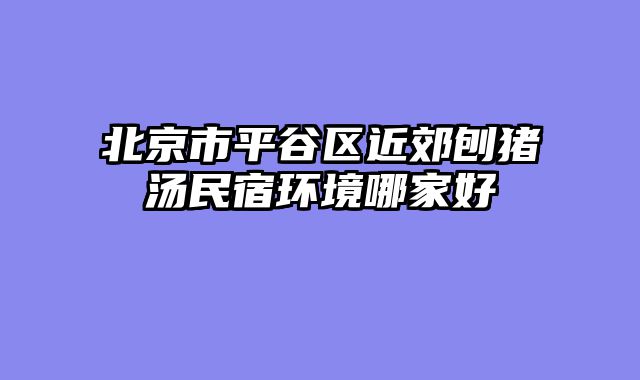 北京市平谷区近郊刨猪汤民宿环境哪家好