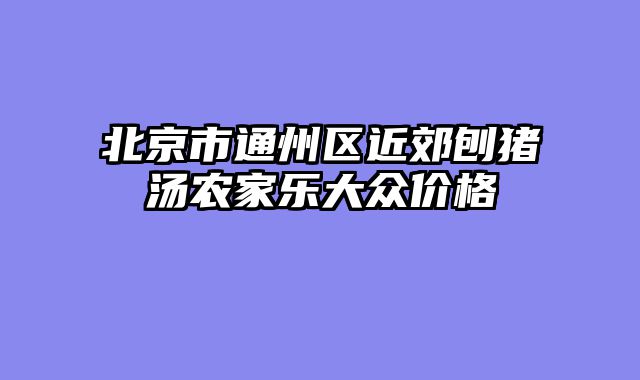 北京市通州区近郊刨猪汤农家乐大众价格