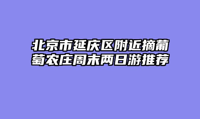 北京市延庆区附近摘葡萄农庄周末两日游推荐