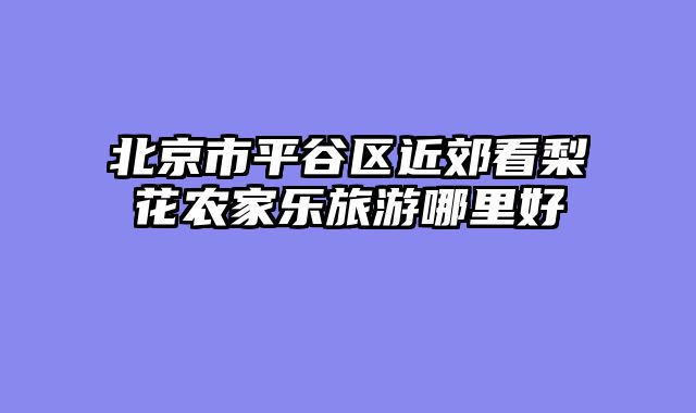 北京市平谷区近郊看梨花农家乐旅游哪里好