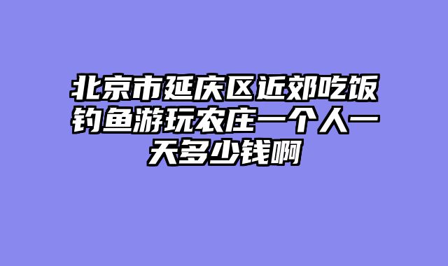 北京市延庆区近郊吃饭钓鱼游玩农庄一个人一天多少钱啊
