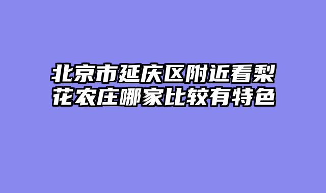 北京市延庆区附近看梨花农庄哪家比较有特色
