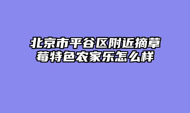 北京市平谷区附近摘草莓特色农家乐怎么样